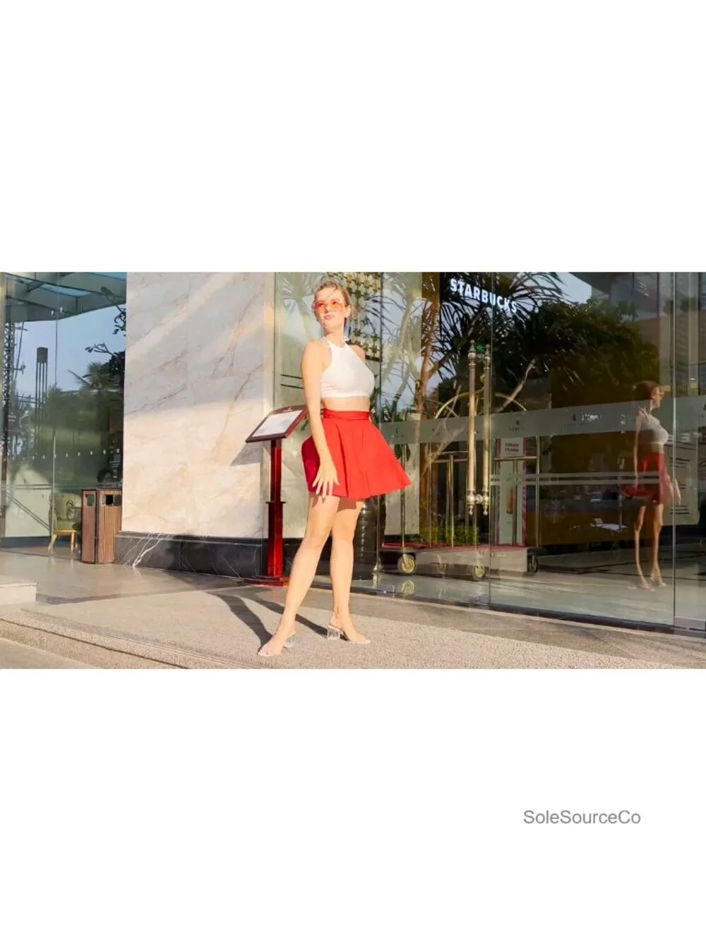 Square Toe Heeled Sandals with Ankle Strap - Low Block Heels for Women